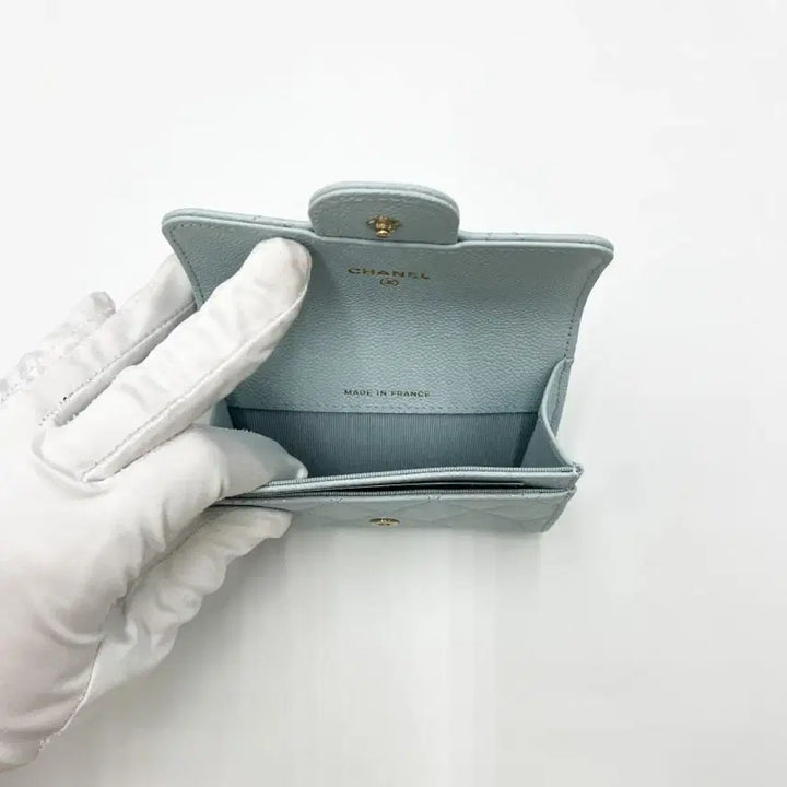 [BUNJANG] Chanel Classic Card Wallet Light Gray Caviar / 샤넬 클래식 카드지갑 라이트그레이 똑딱이 캐비어