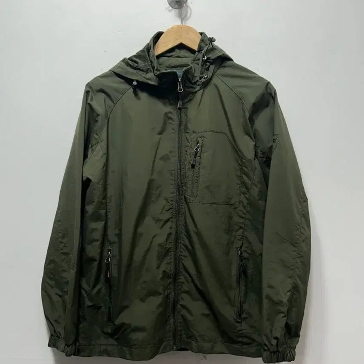 [SOLD OUT] 카키색 후드 바람막이 자켓 점퍼 m