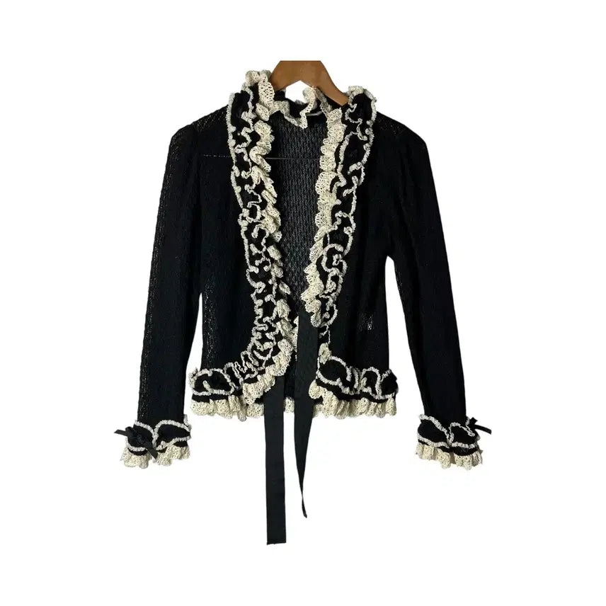 [BUNJANG] Juliette et Justine Frill See-through Cardigan / [Juliette et Justine] 프릴 시스루 가디건