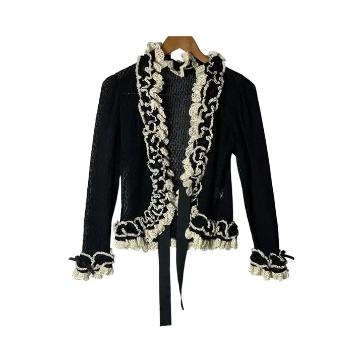 [BUNJANG] Juliette et Justine Frill See-through Cardigan / [Juliette et Justine] 프릴 시스루 가디건