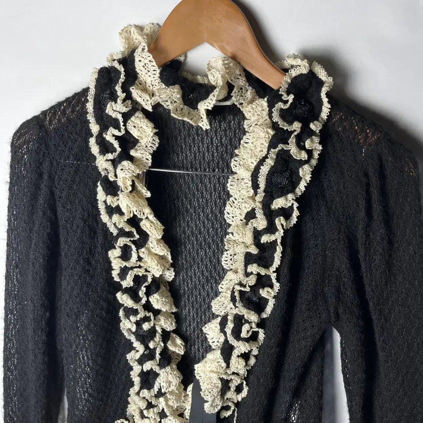 [BUNJANG] Juliette et Justine Frill See-through Cardigan / [Juliette et Justine] 프릴 시스루 가디건