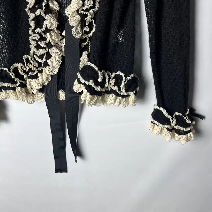 [BUNJANG] Juliette et Justine Frill See-through Cardigan / [Juliette et Justine] 프릴 시스루 가디건