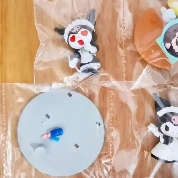 [BUNJANG] Kuromi Waitress Figure Set / 메이드쿠로미6종세트 ,웨이트리스쿠로미,하트눈쿠로미,쿠로미피규어