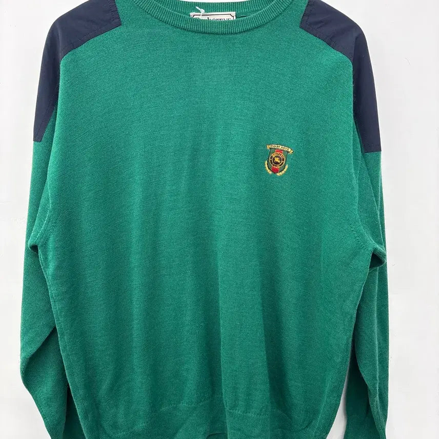 [BUNJANG] Burberry Green Knit Sweater Men's L / 버버리 그린 니트 스웨터 남성 L