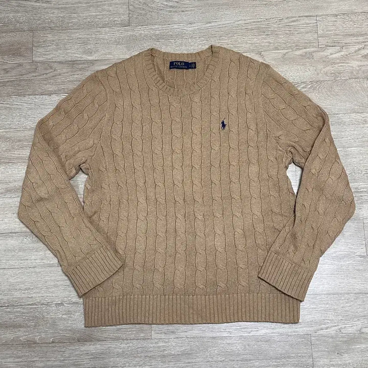 [BUNJANG] Polo Beige Cable Knit Sweater L / 폴로 베이지 꽈베기 니트 L