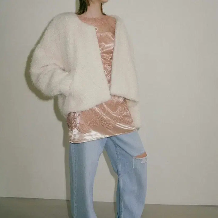 [BUNJANG] Overdue Flare Puffy Fleece Jacket / 오버듀플레어 퍼 자켓 puffy over jacket 양털재킷
