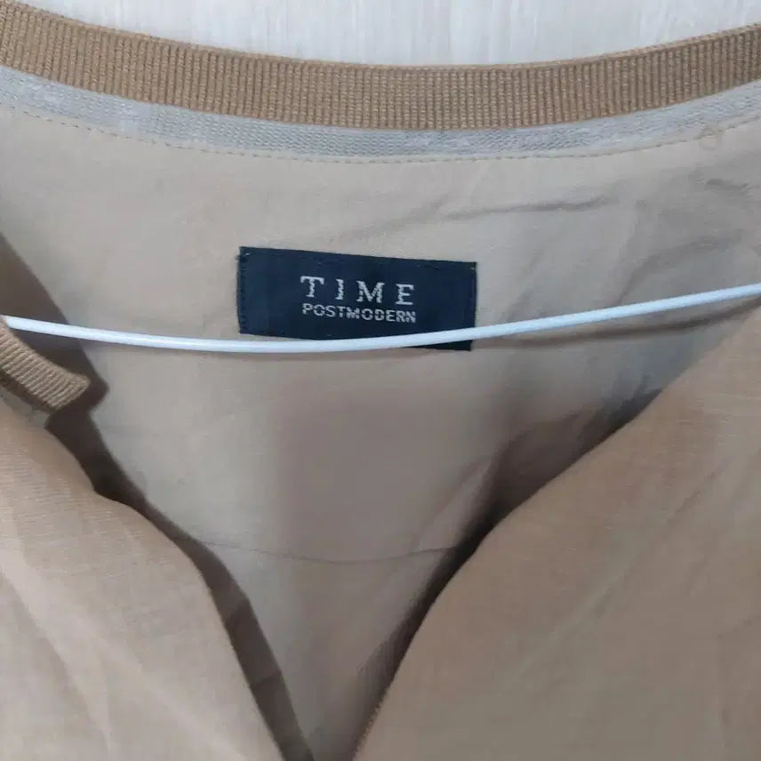 [BUNJANG] TIME Beige Linen Vest Blouse / TIME 베이지 린넨 조끼 블라우스