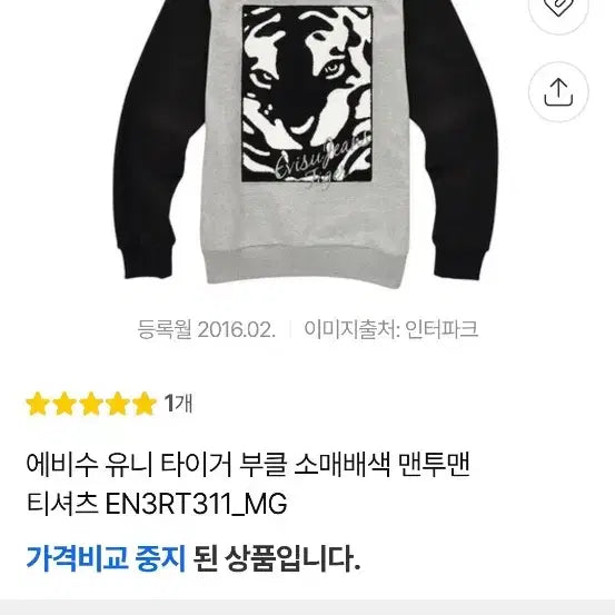 [BUNJANG] EVISU Tiger Logo Sweatshirt / 에비수 타이거 부플 로고 맨투맨 프리
