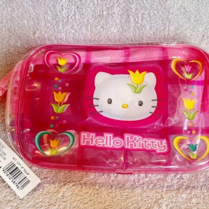 [BUNJANG] Kitty PVC Tulip Pouch / 키티 수납, 키티 pvc 파우치, 튤립키티 파우치