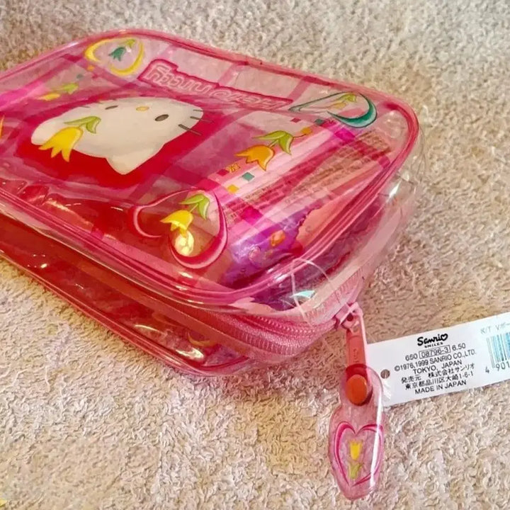 [BUNJANG] Kitty PVC Tulip Pouch / 키티 수납, 키티 pvc 파우치, 튤립키티 파우치