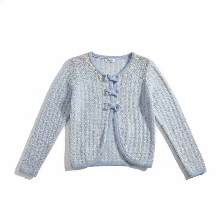 [BUNJANG] Ribbon Blue Cardigan / 리본 블루 가디건