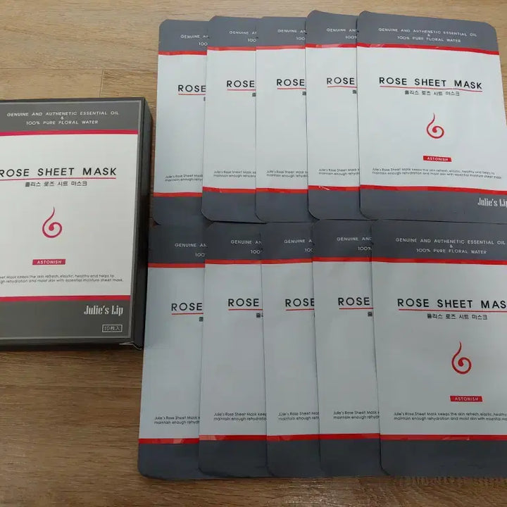 [BUNJANG] Juliesslip Rose Sheet Mask Pack (10 Sheets) / 줄리스립 줄리스 로즈 시트 마스크팩 10매 미개봉 새제품