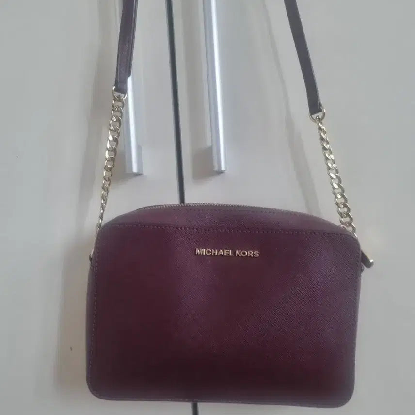 [BUNJANG] Michael Kors Chain Crossbody Bag - Burgundy / 마이클코어스 체인 크로스백 버건디