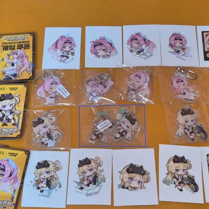 [BUNJANG] Myosho Compose Aimes Linne Set / 명조 컴포즈 에이메스 린네 키링 스티커 게임쿠폰 포카 10개 세트