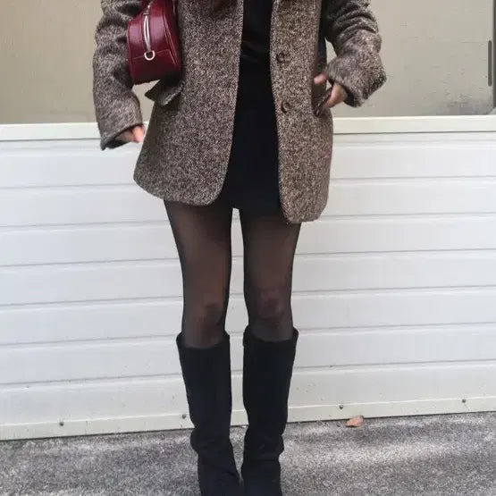 [BUNJANG] Our Cabinet Black Suede Mid Boots / 아워캐비넷 블랙 스웨이드 미들 부츠