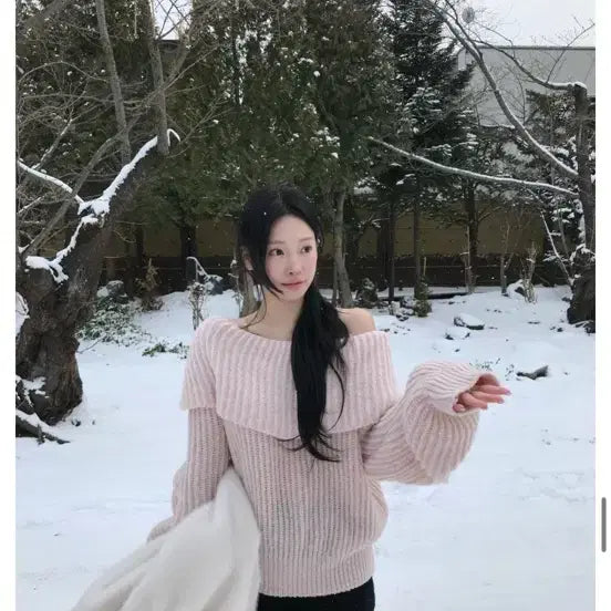 [BUNJANG] Leeeds Pink Knit Sweater / 샵리즈 leeeds 핑크 니트