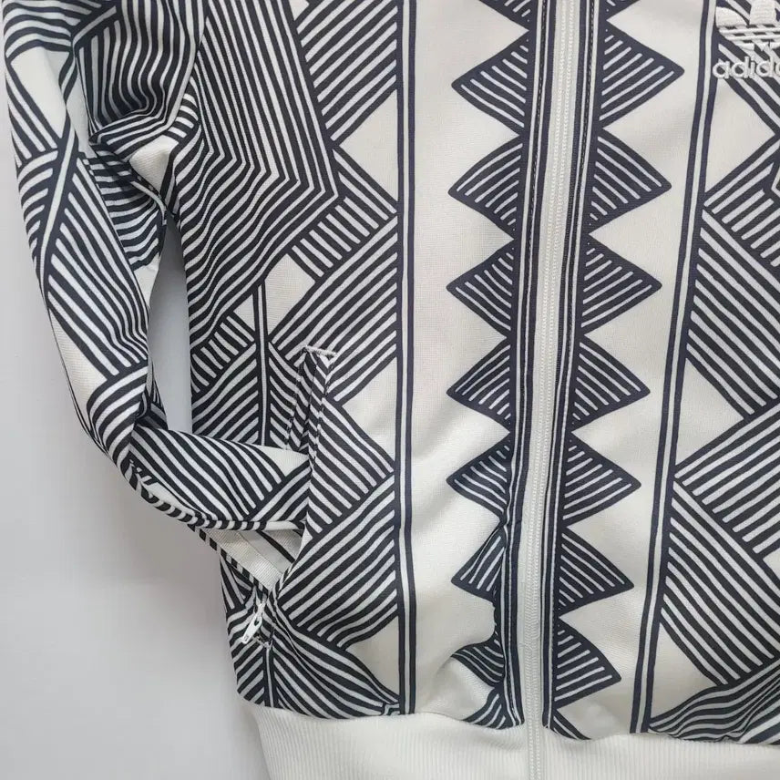 [BUNJANG] Adidas Black & White Pattern Track Top / 아디다스 블랙&화이트 패턴 트랙탑