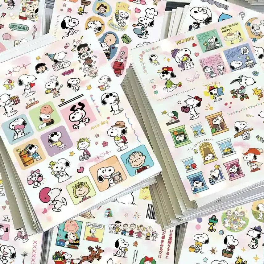 [BUNJANG] Snoopy 8-Piece Sticker Set / 8장 스누피 B 씰스티커 세트 캐릭터 다꾸 다이어리 꾸미기 강아지
