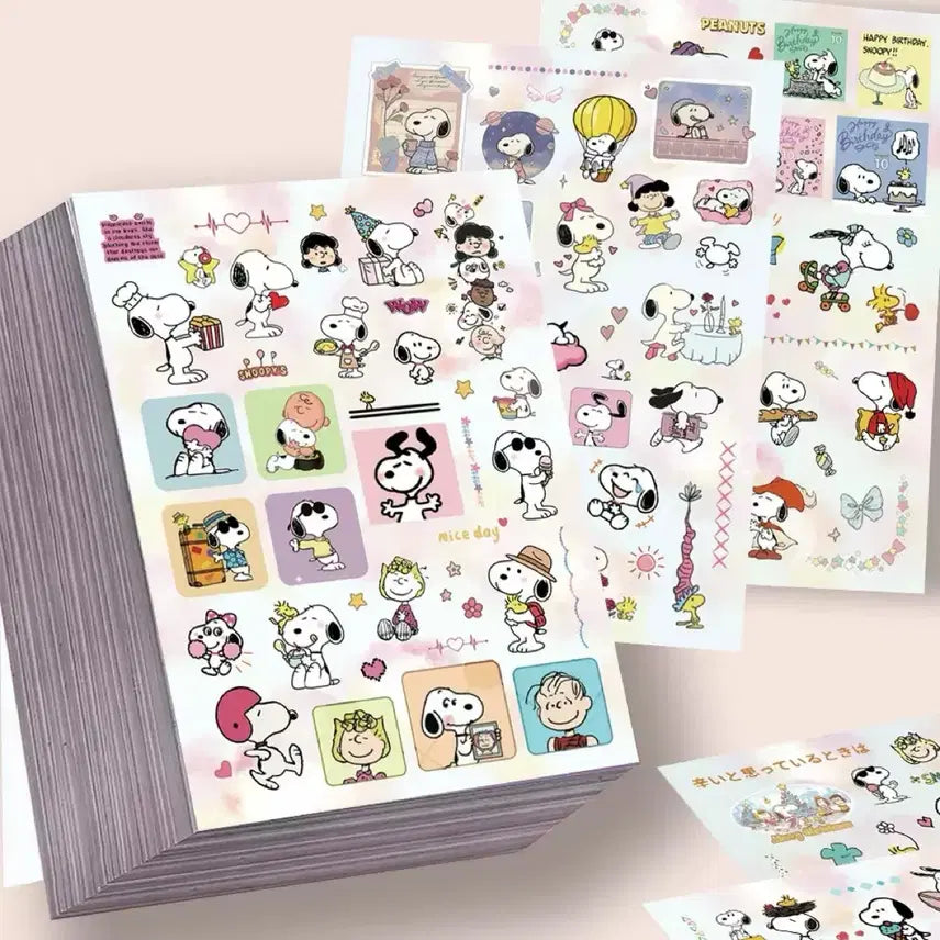 [BUNJANG] Snoopy 8-Piece Sticker Set / 8장 스누피 B 씰스티커 세트 캐릭터 다꾸 다이어리 꾸미기 강아지