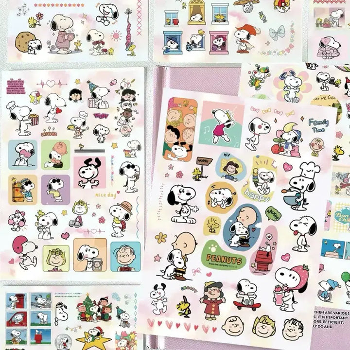 [BUNJANG] Snoopy 8-Piece Sticker Set / 8장 스누피 B 씰스티커 세트 캐릭터 다꾸 다이어리 꾸미기 강아지