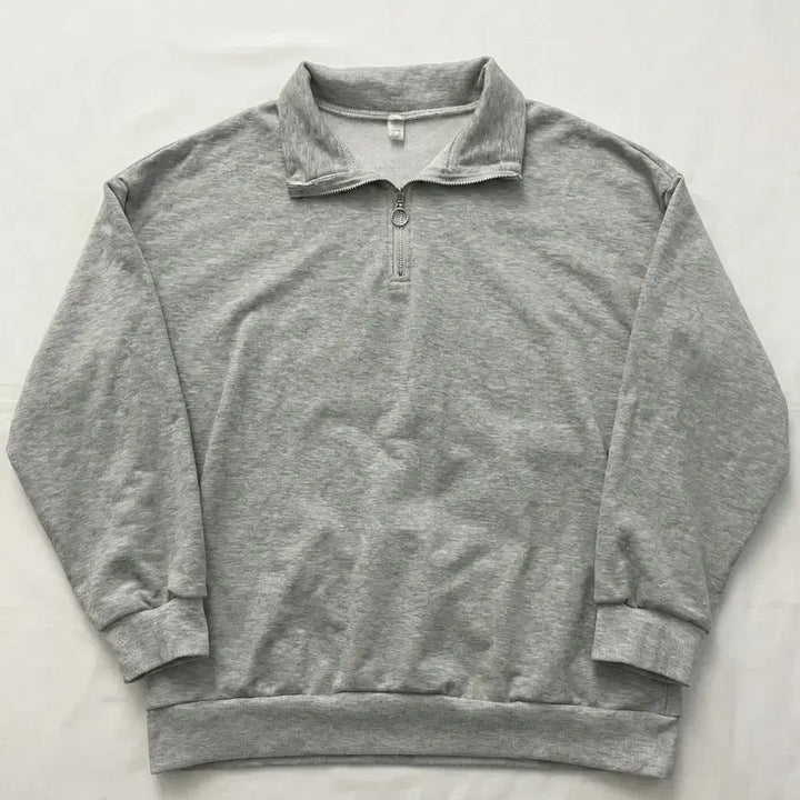 [BUNJANG] Gray Half-Zip Sweatshirt / 회색 하프집업 반집업 맨투맨 티셔츠