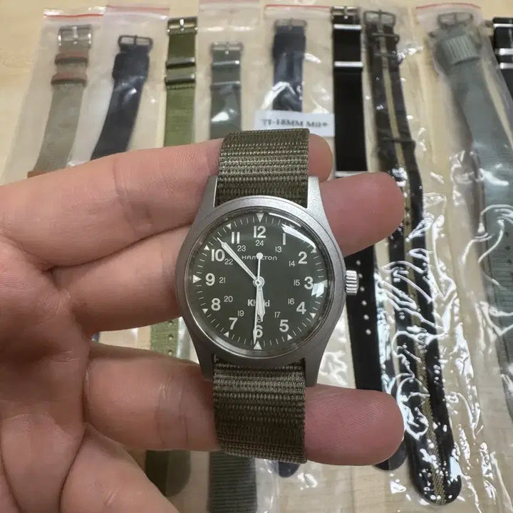 [BUNJANG] Hamilton 9415A Green Dial Watch / 해밀턴 9415A 그린 다이얼 + 나토 스트랩 다수