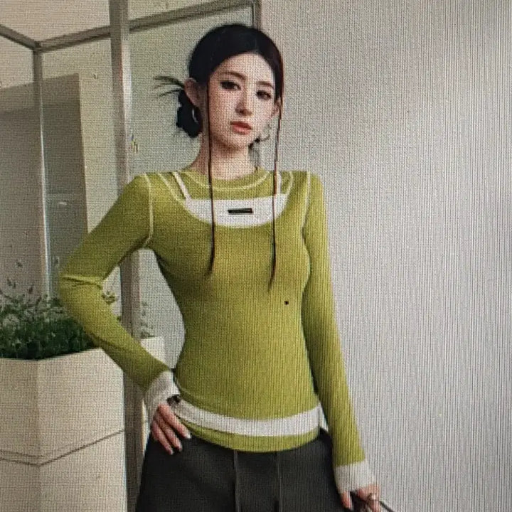 [BUNJANG] Color Block Long Sleeve T-shirt / (해외배송) 배색 긴팔티