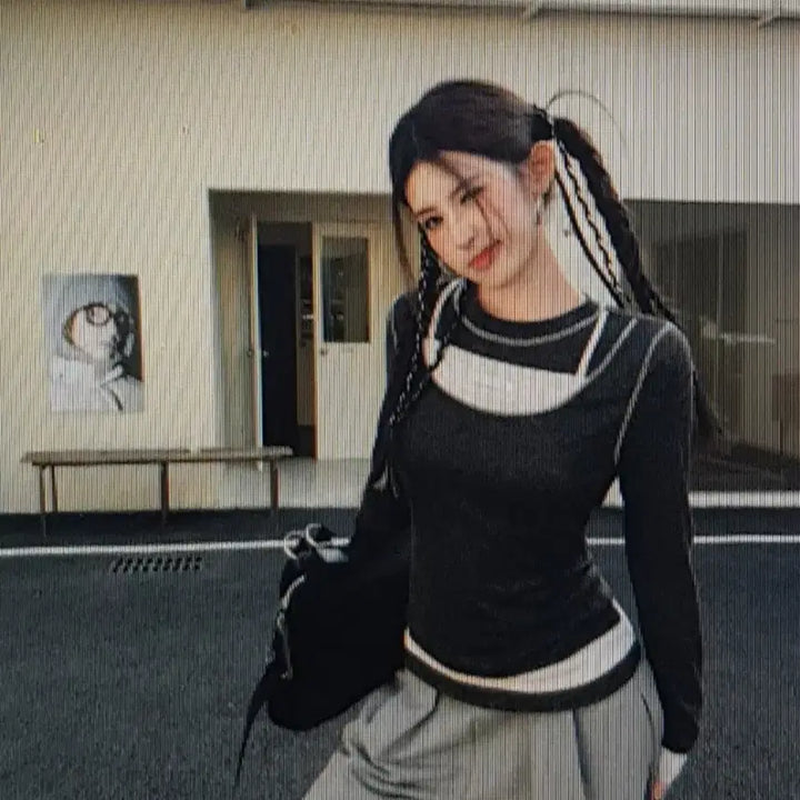 [BUNJANG] Color Block Long Sleeve T-shirt / (해외배송) 배색 긴팔티