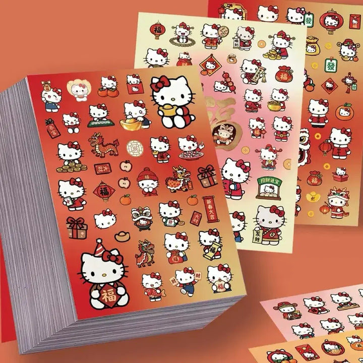 [BUNJANG] Sanrio Red Kitty Sticker Set / 8장 레드 키티 씰스티커 세트 산리오 캐릭터 다꾸 다이어리 꾸미기