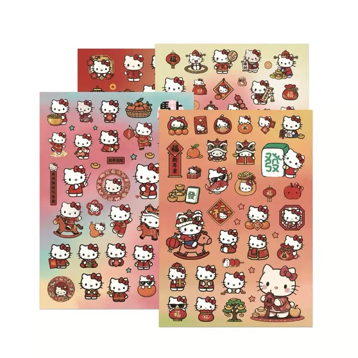 [BUNJANG] Sanrio Red Kitty Sticker Set / 8장 레드 키티 씰스티커 세트 산리오 캐릭터 다꾸 다이어리 꾸미기