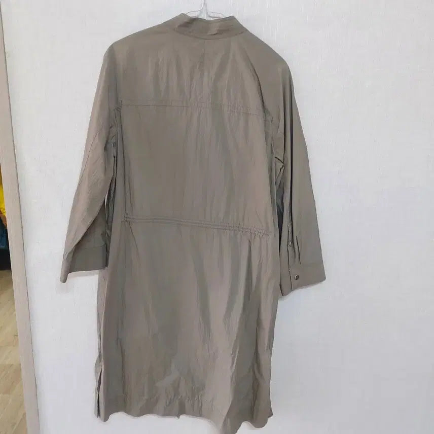 [BUNJANG] Hazzys Khaki Long Shirt Dress / 헤지스 카키색 롱 셔츠 원피스