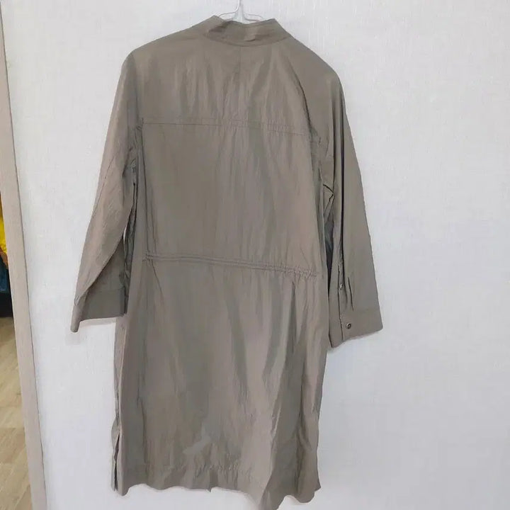 [BUNJANG] Hazzys Khaki Long Shirt Dress / 헤지스 카키색 롱 셔츠 원피스