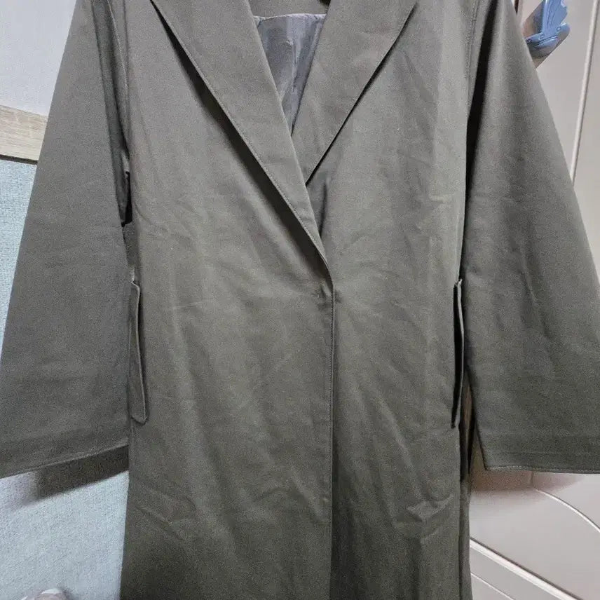 [BUNJANG] Khaki Long Trench Coat / 카키색 롱 트렌치 코트