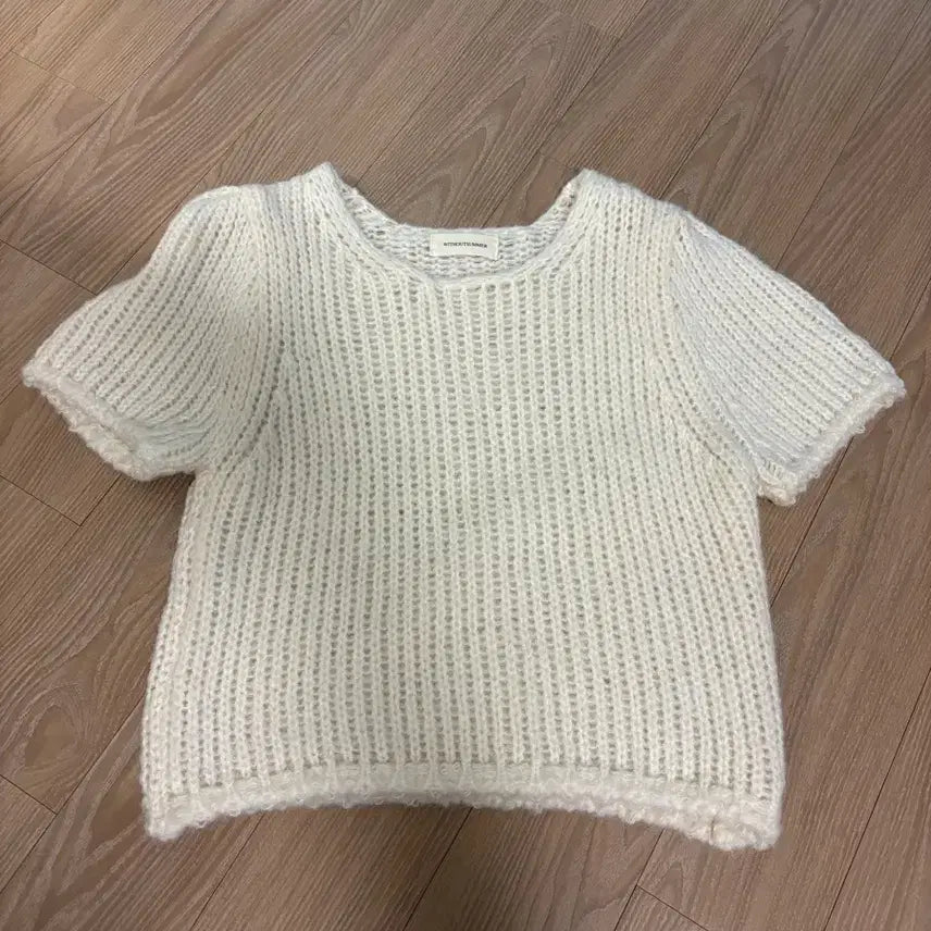 [BUNJANG] Without Summer Heather Knit Short Sleeve Knit Top / 위드아웃썸머 헤더 니트 반팔니트