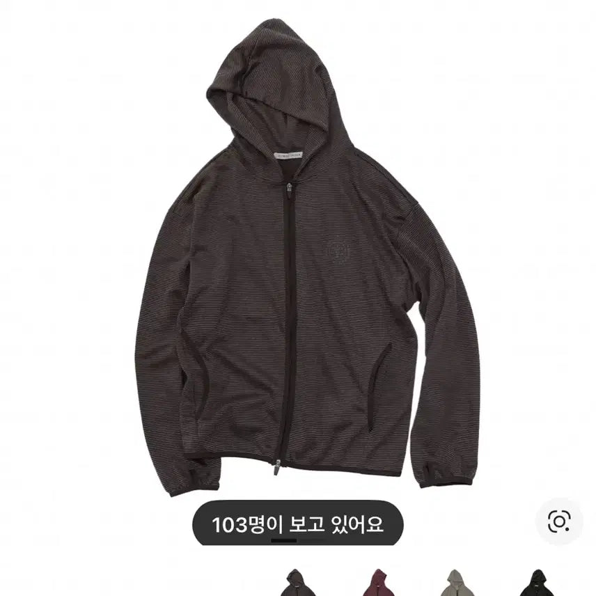 [BUNJANG] Polytelu Stripe Jersey Zip Hoodie / [삽니다/4사이즈] 폴리테루 스트라이프 저지 집 후디 퍼플 브라운