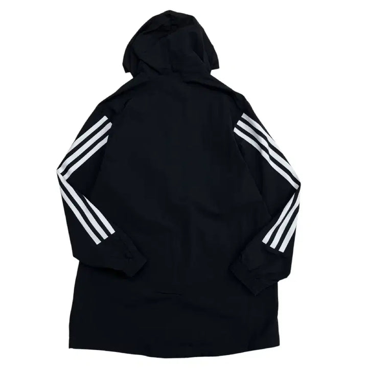 [BUNJANG] Adidas Essential Logo Black Long Hooded Windbreaker 2XL / 아디다스 에센셜로고 블랙 롱 후드 바람막이 2XL