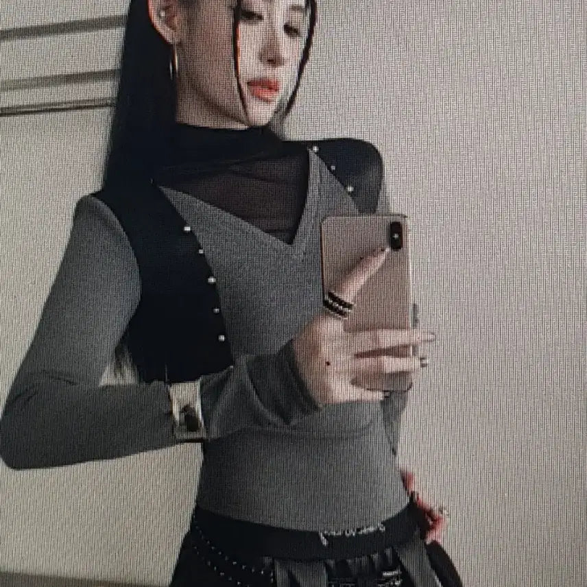 [BUNJANG] Retro Mesh Long Sleeve Top / (해외배송) 레트로한 메쉬 긴팔티