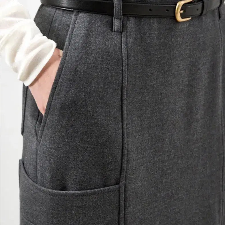 [BUNJANG] Hansum Belted Straight Skirt / 한섬 25fw신상 시스템 벨티드 스트레이트 스커트 55