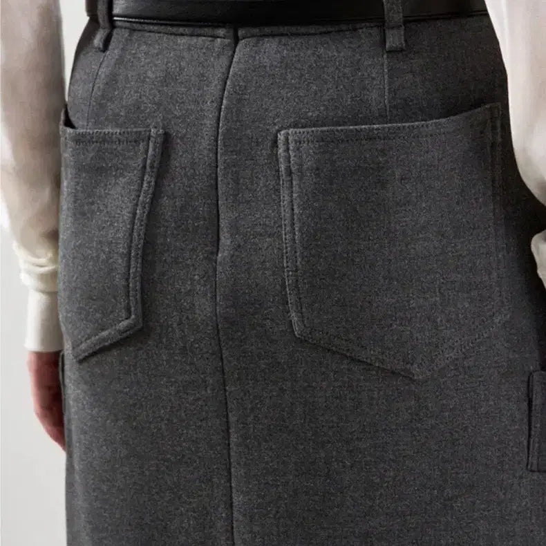 [BUNJANG] Hansum Belted Straight Skirt / 한섬 25fw신상 시스템 벨티드 스트레이트 스커트 55