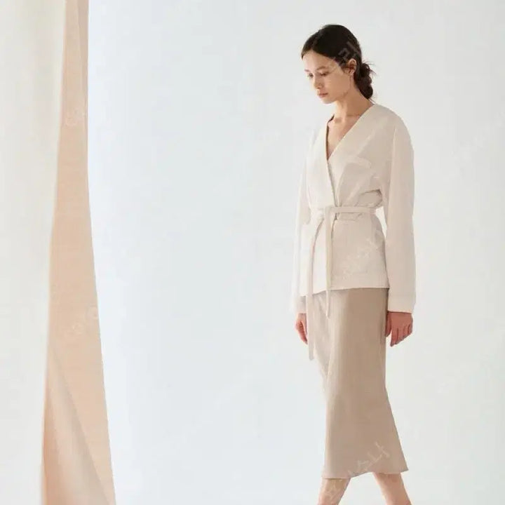 [BUNJANG] Elborn Linen Skirt Beige 34 / 엘보른 린넨 스커트 베이지 34사이즈