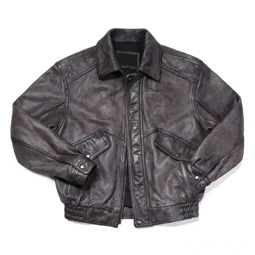 [BUNJANG] Vintage Men's Cowhide Leather Jacket / 남성소가죽점퍼