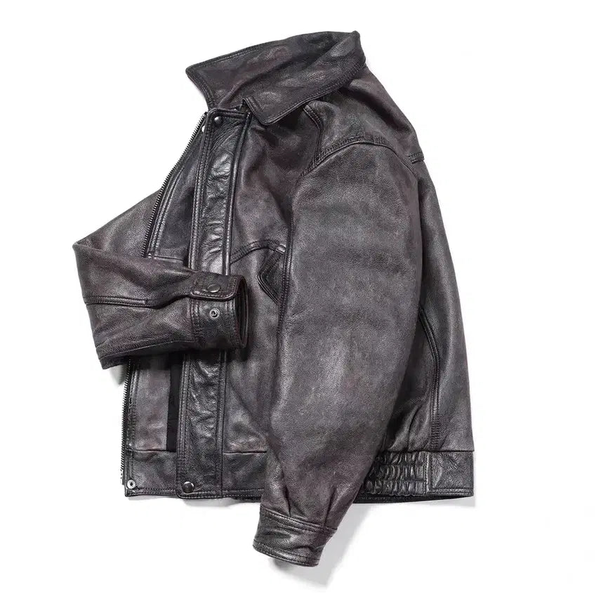 [BUNJANG] Vintage Men's Cowhide Leather Jacket / 남성소가죽점퍼
