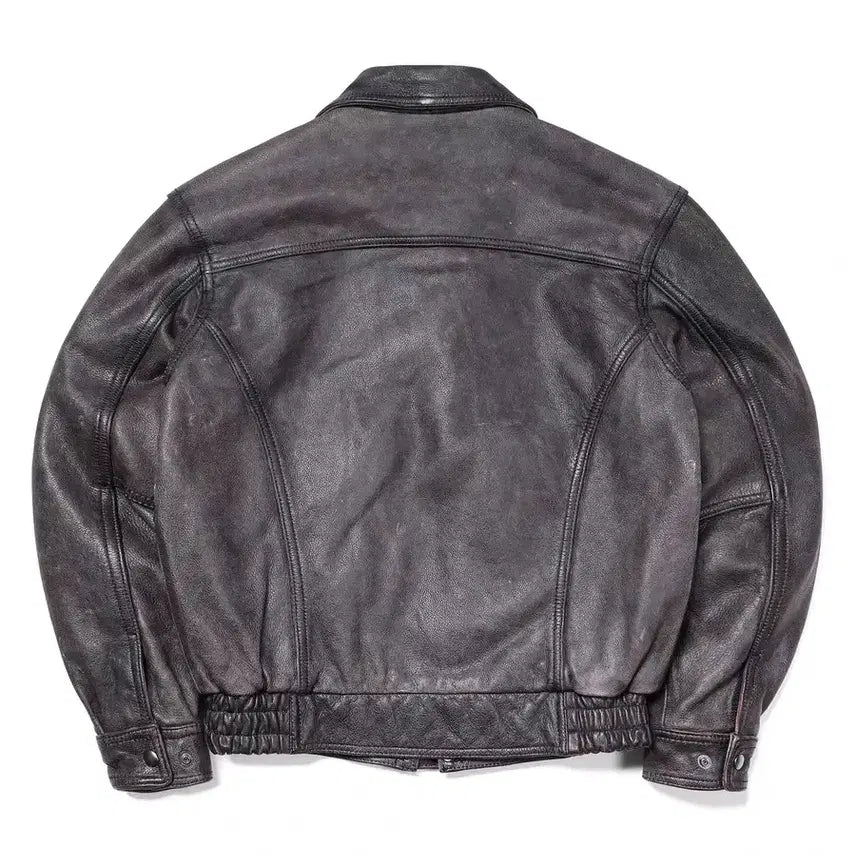 [BUNJANG] Vintage Men's Cowhide Leather Jacket / 남성소가죽점퍼