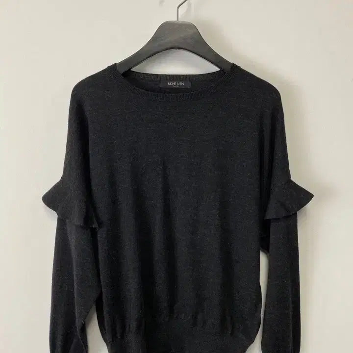 [BUNJANG] MICHEL KLEIN PARIS Ruffle Sleeve Wool Knit Top / 빈티지 MICHEL KLEIN PARIS 러플 슬리브 울니트