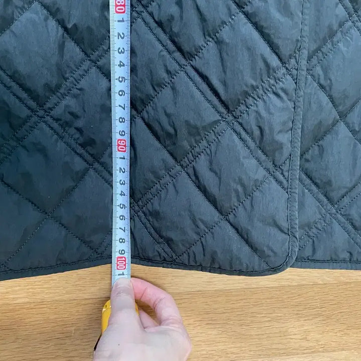 [BUNJANG] Hazzys Black Quilted Long Coat / 헤지스 블랙 퀼팅 롱 코트 (95)