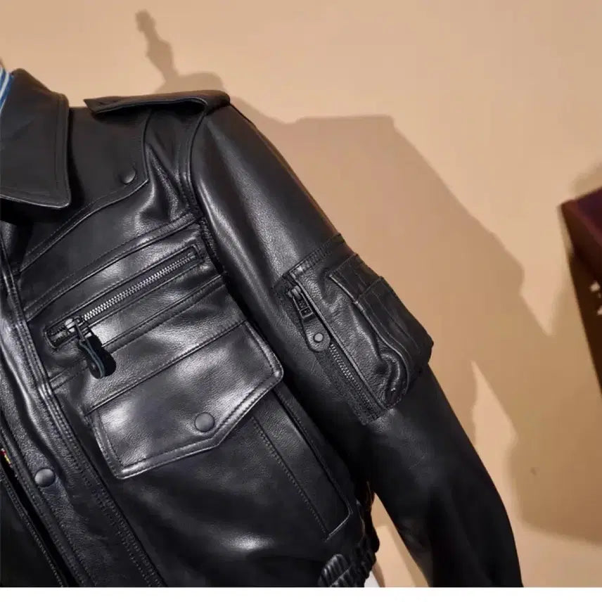 [BUNJANG] Leather Jacket / 남성소가죽점퍼