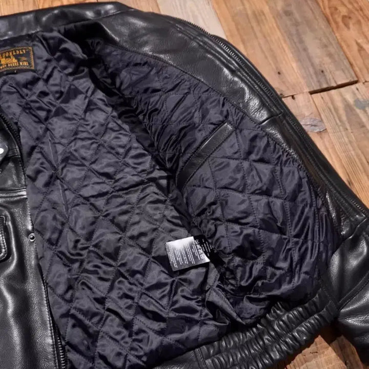 [BUNJANG] Leather Jacket / 남성소가죽점퍼