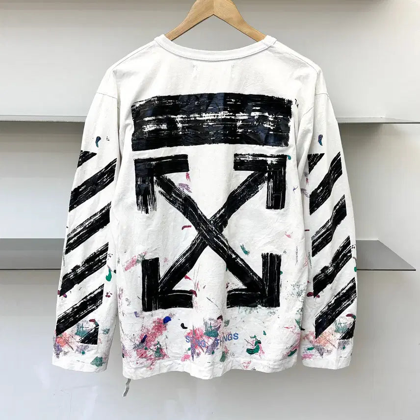 [BUNJANG] Off-White Galaxy Painted Arrow Long Sleeve Shirt / 오프화이트 갤럭시 페인티드 애로우 롱슬리브