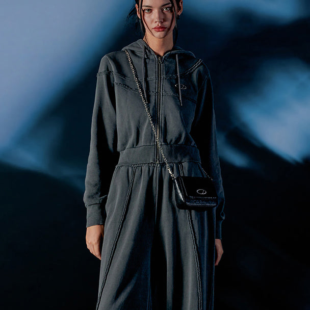 [BUNJANG] Odd Studio Cropped Hoodie Zip-up / 오드스튜디오 크롭 후드집업