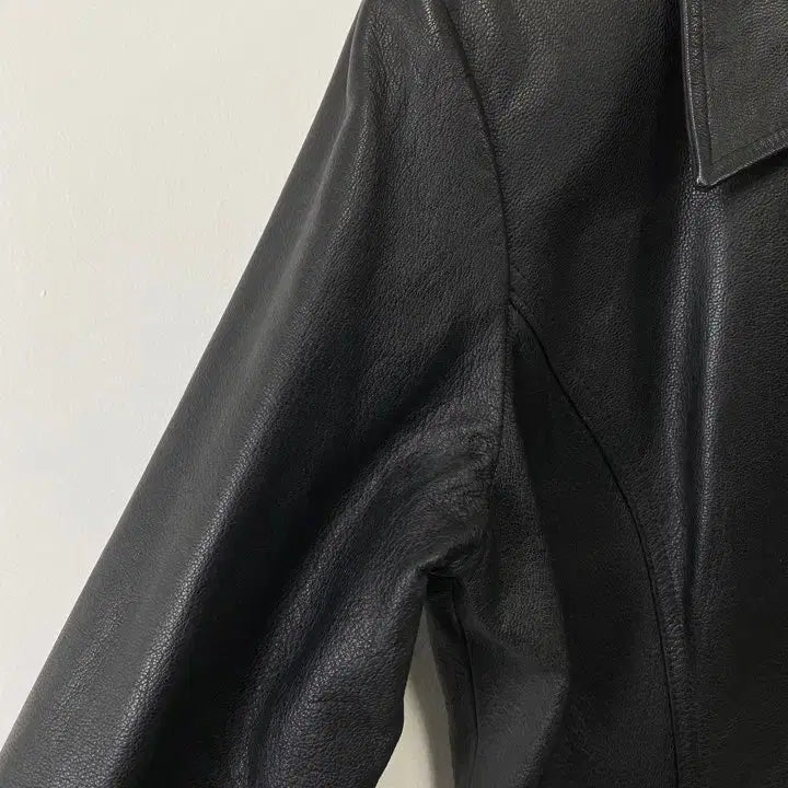 [BUNJANG] VICKY Cow Leather Vintage Coat / 빈티지 VICKY 카우 레더 코트